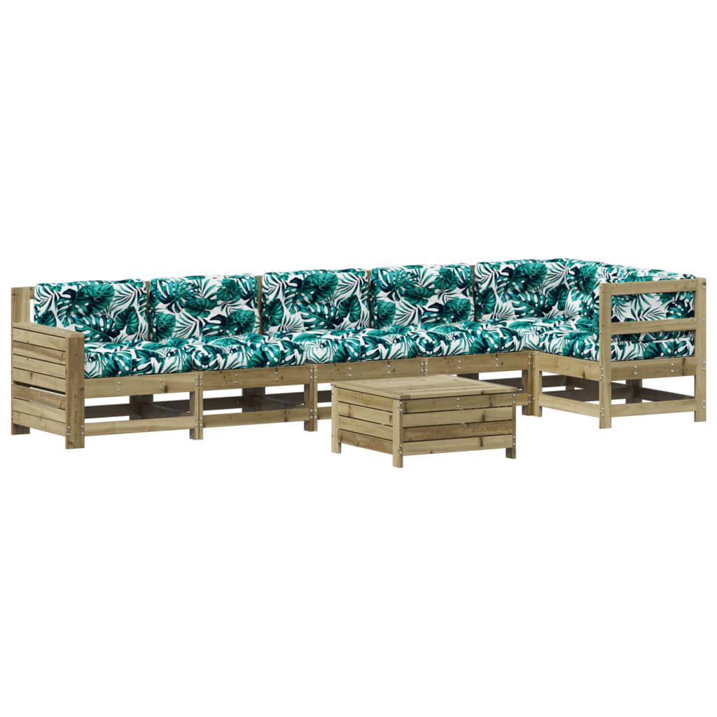 Set Divani da Giardino 7pz con Cuscini Legno Impregnato di Pino 3250879