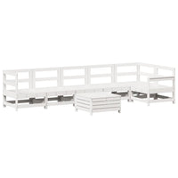 Set Divani da Giardino 7 pz Bianco in Legno Massello di Pino 3250881