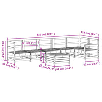 Set Divani da Giardino 7 pz Bianco in Legno Massello di Pino 3250881