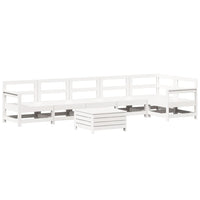 Set Divani da Giardino 7 pz Bianco in Legno Massello di Pino 3250889