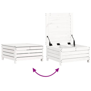 Set Divani da Giardino 7 pz Bianco in Legno Massello di Pino 3250889