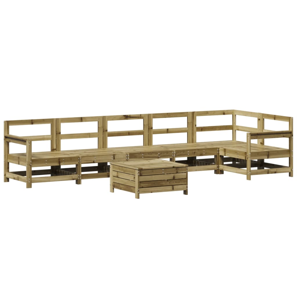 Set Divani da Giardino 7 pz in Legno Impregnato di Pino 3250891