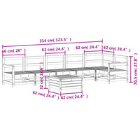 Set Divani da Giardino 7 pz in Legno Impregnato di Pino 3250891