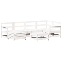 Set Divani da Giardino 7 pz Bianco in Legno Massello di Pino 3250933