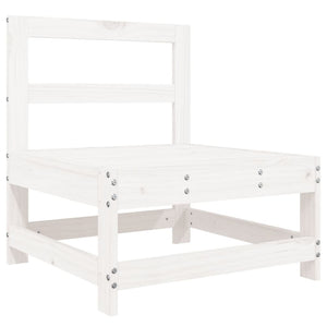 Set Divani da Giardino 7 pz Bianco in Legno Massello di Pino 3250933