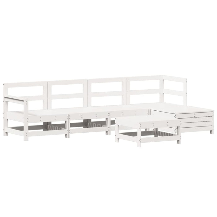 Set Divani da Giardino 6 pz Bianco in Legno Massello di Pino 3250961