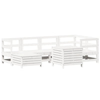 Set Divani da Giardino 7 pz Bianco in Legno Massello di Pino 3250965