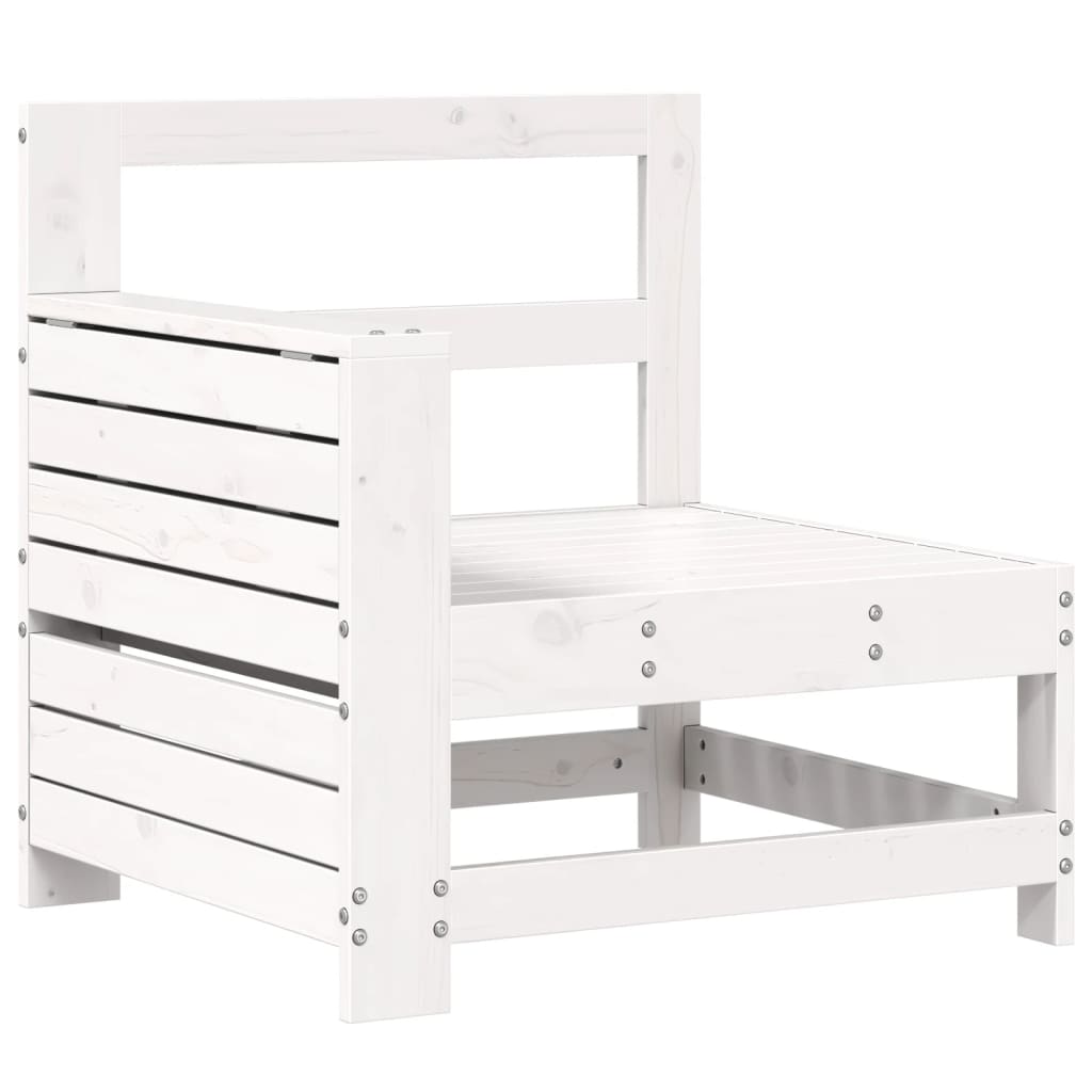 Set Divani da Giardino 7 pz Bianco in Legno Massello di Pino 3250969