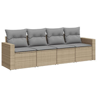 Set Divano da Giardino 4 pz con Cuscini Beige in Polyrattancod mxl 110990