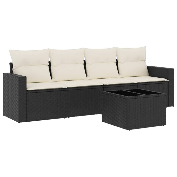 Set Divani da Giardino 5 pz con Cuscini in Polyrattan Nerocod mxl 112051