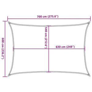 Vela Parasole 160 g/m² Rettangolare Grigio Chiaro 6x7 m in HDPE 4001996