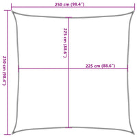 Vela Parasole 160 g/m² Quadrata Sabbia 2,5x2,5 m in HDPE 4002020