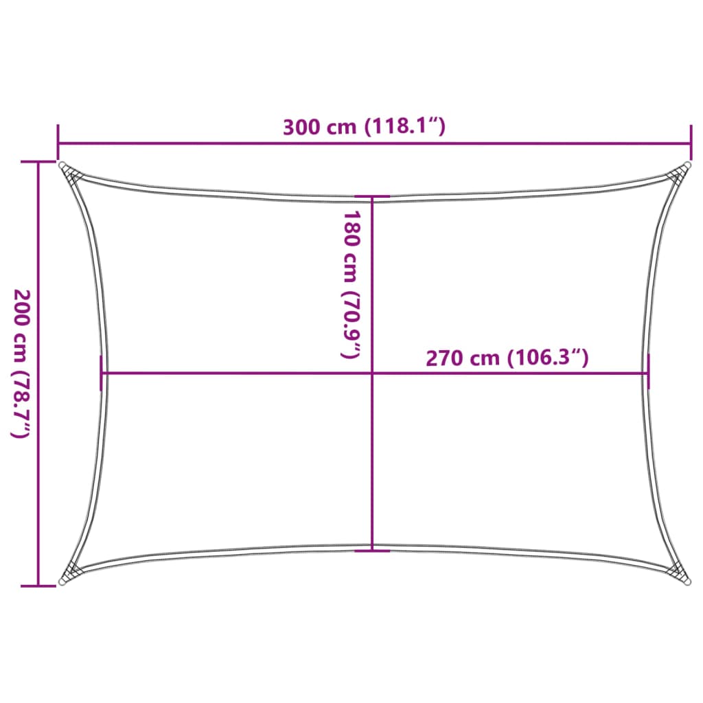 Vela Parasole 160 g/m² Rettangolare Sabbia 2x3 m in HDPE 4002029