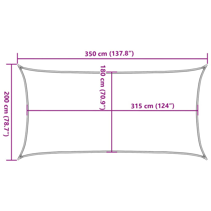 Vela Parasole 160 g/m² Rettangolare Sabbia 2x3,5 m in HDPE 4002030