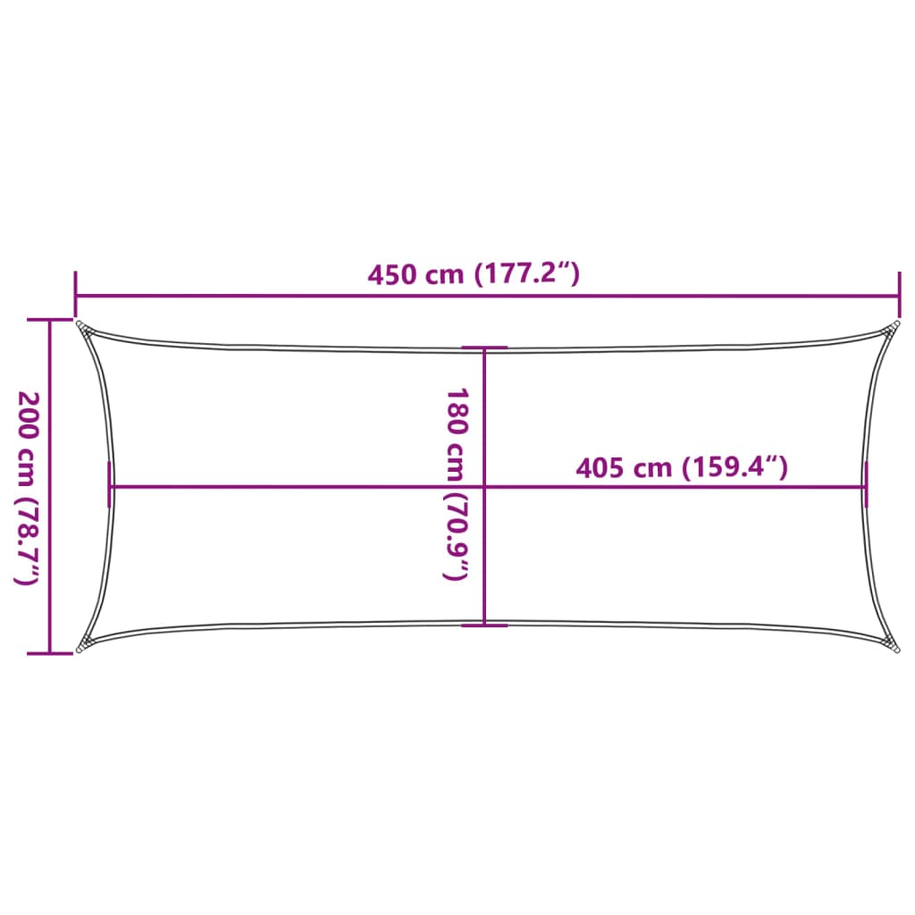 Vela Parasole 160 g/m² Rettangolare Sabbia 2x4,5 m in HDPE 4002032