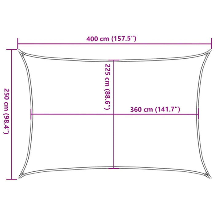 Vela Parasole 160 g/m² Rettangolare Sabbia 2,5x4 m in HDPE 4002036