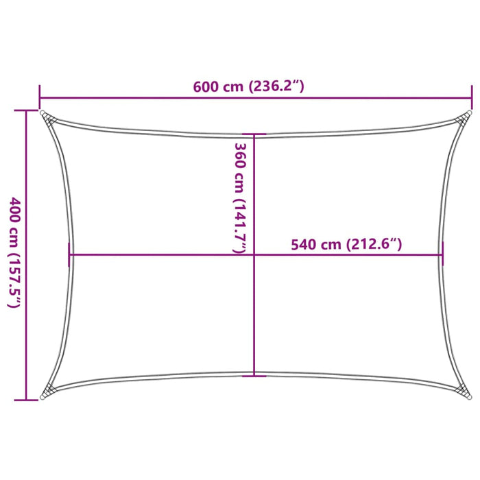 Vela Parasole 160 g/m² Rettangolare Sabbia 4x6 m in HDPE 4002046