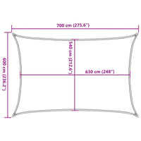 Vela Parasole 160 g/m² Rettangolare Sabbia 6x7 m in HDPE 4002051