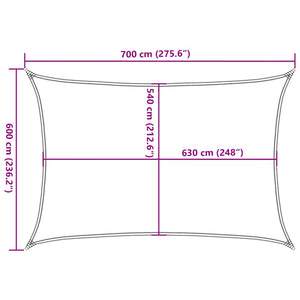 Vela Parasole 160 g/m² Rettangolare Sabbia 6x7 m in HDPE 4002051