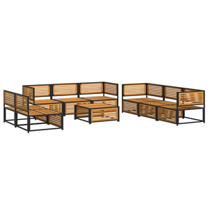 Set Divano Giardino 9 pz con Cuscini Legno Massello di Acacia 3214892