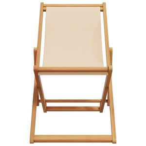 Sedie da Spiaggia Pieghevoli 2 pz Beige in Tessuto e Legno 3214498