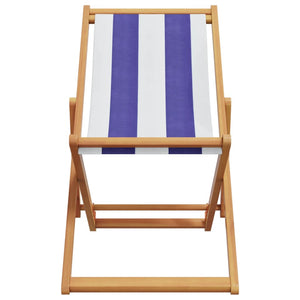 Sedie da Spiaggia Pieghevoli 2 pz Blu e Bianco Tessuto e Legno 3214501