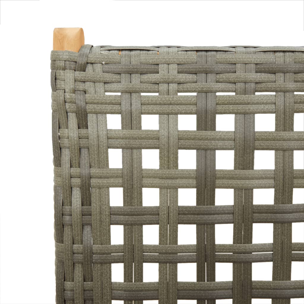 Sedie Giardino Reclinabili 8pz Grigie Polyrattan Legno Massello 3214525