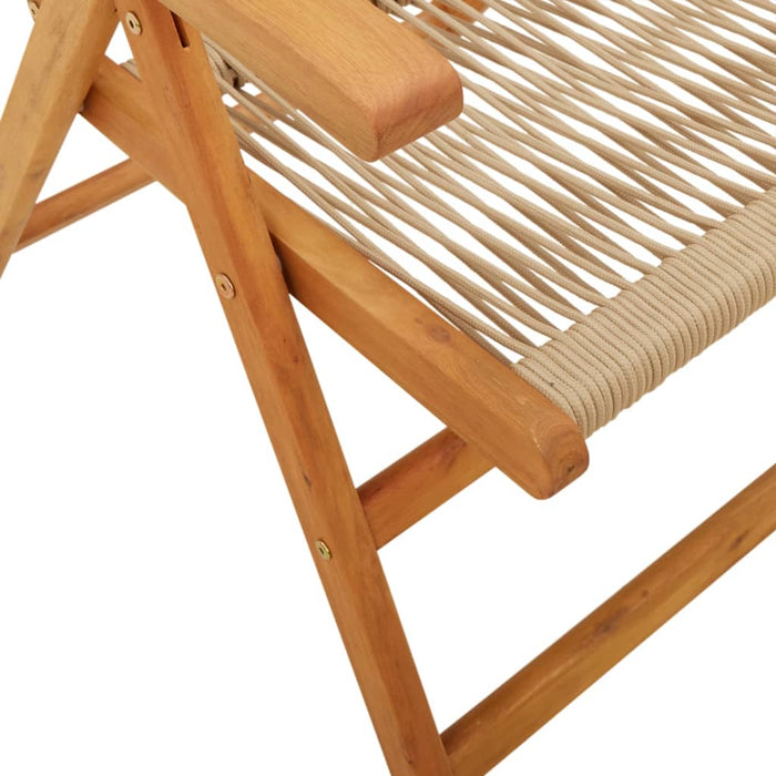 Sedie da Giardino Reclinabili 4pz Beige Legno Massello Acacia 3214535