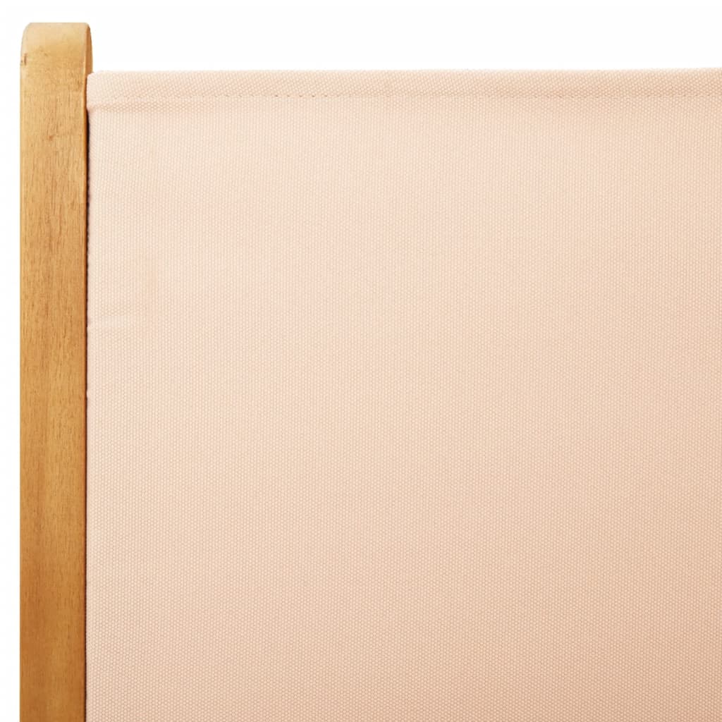 Sedie Giardino Reclinabili 6 pz Beige Tessuto e Legno Massello 3214548