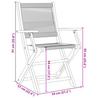 Sedie da Giardino Pieghevoli 4pz Nere Legno Massello di Acacia 3214565