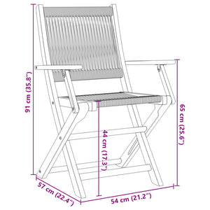 Sedie da Giardino Pieghevoli 6pz Nere Legno Massello di Acacia 3214566