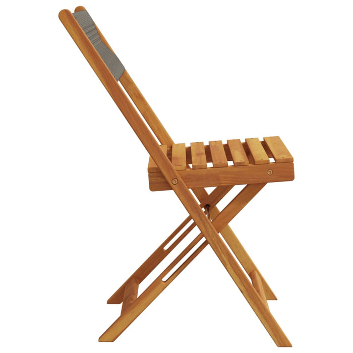 Sedie da Giardino Pieghevoli 4pz Grigie Legno Massello Acacia 3214604