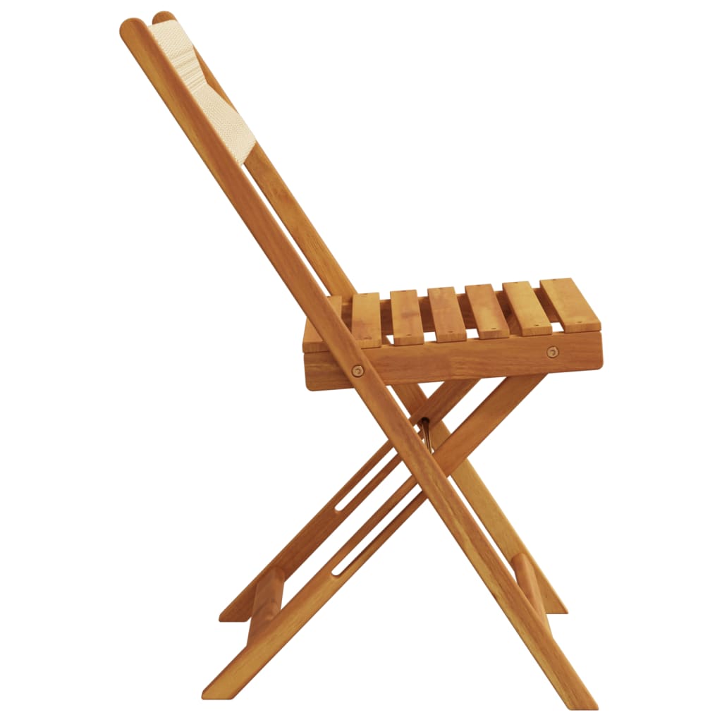 Sedie da Giardino Pieghevoli 4pz Beige Legno Massello di Acacia 3214607