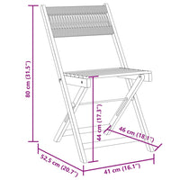 Sedie da Giardino Pieghevoli 4pz Beige Legno Massello di Acacia 3214607