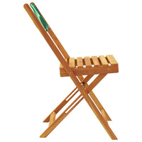 Sedie da Giardino Pieghevoli 4pz Verde Tessuto e Legno Massello 3214622