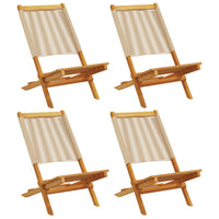 Sedie da Giardino Pieghevoli 4pz Beige Legno Massello di Acacia 3214634