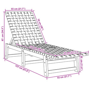 Lettini con Tavolino 2pz Blu Scuro in Legno Massello di Acacia 3214218