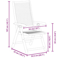 Sedie Giardino Reclinabili 4 pz 56x72x107 Legno Massello Acacia 3214477