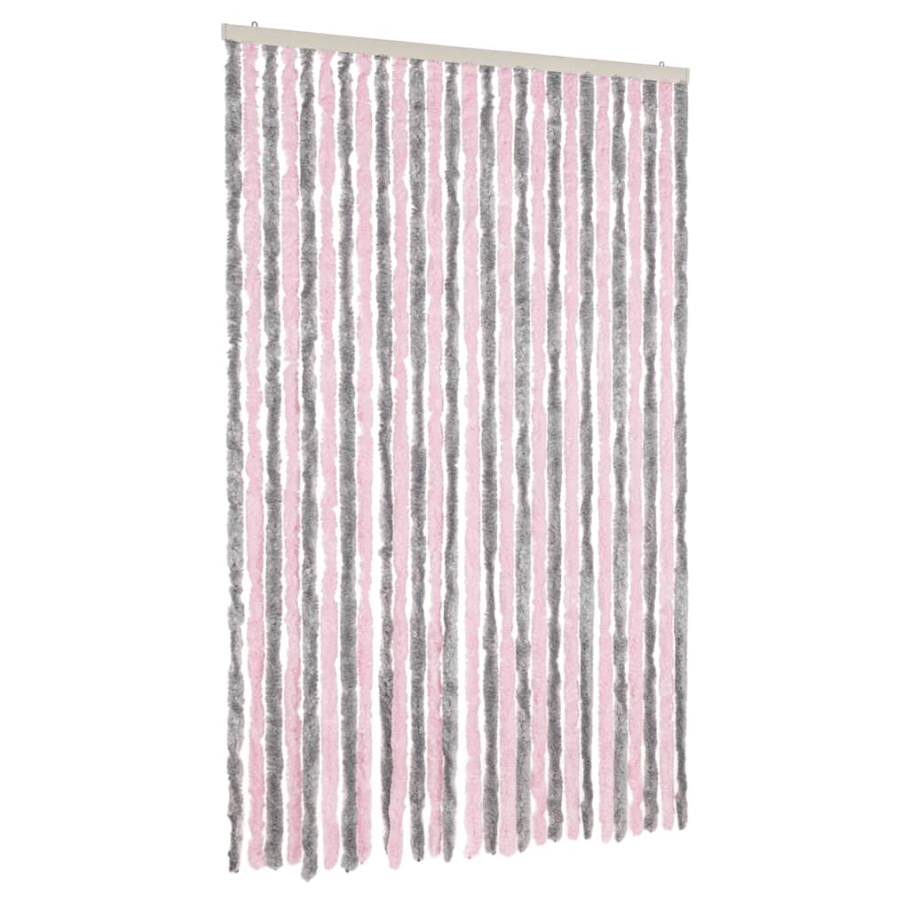 Tenda Antimosche Grigio Argento e Rosa 118x220 cm in Ciniglia 4004886