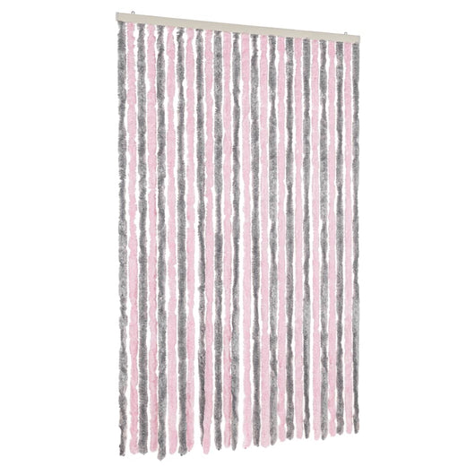 Tenda Antimosche Grigio Argento e Rosa 118x220 cm in Ciniglia 4004886