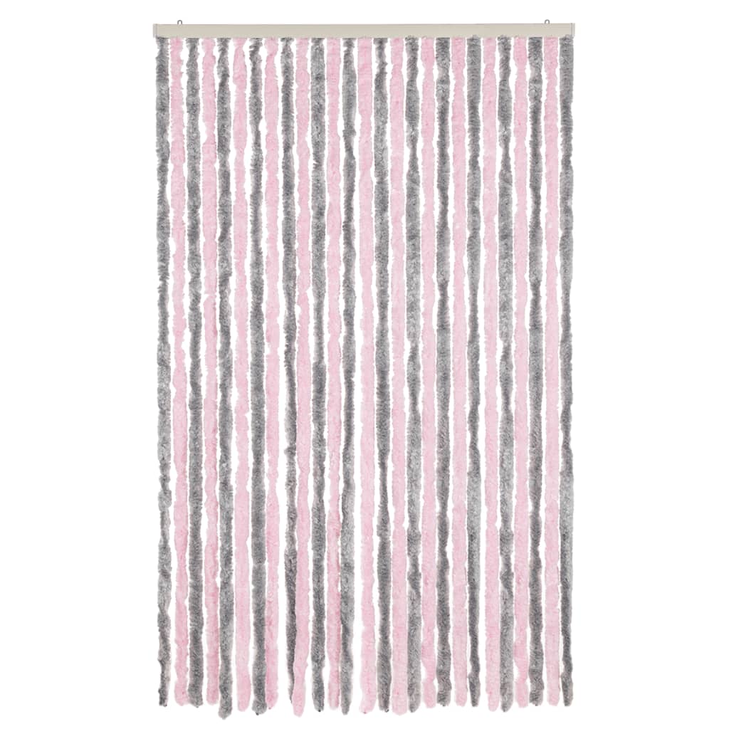 Tenda Antimosche Grigio Argento e Rosa 118x220 cm in Ciniglia 4004886