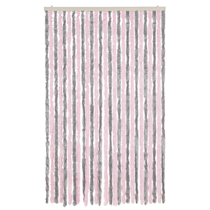 Tenda Antimosche Grigio Argento e Rosa 118x220 cm in Ciniglia 4004886