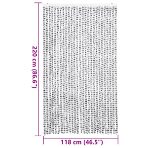 Tenda Antimosche Grigio Chiaro e Grigio Scuro in Ciniglia 4004890