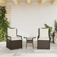 Sedie da Giardino Reclinabili 2 pz Marrone in Polyrattan 368662