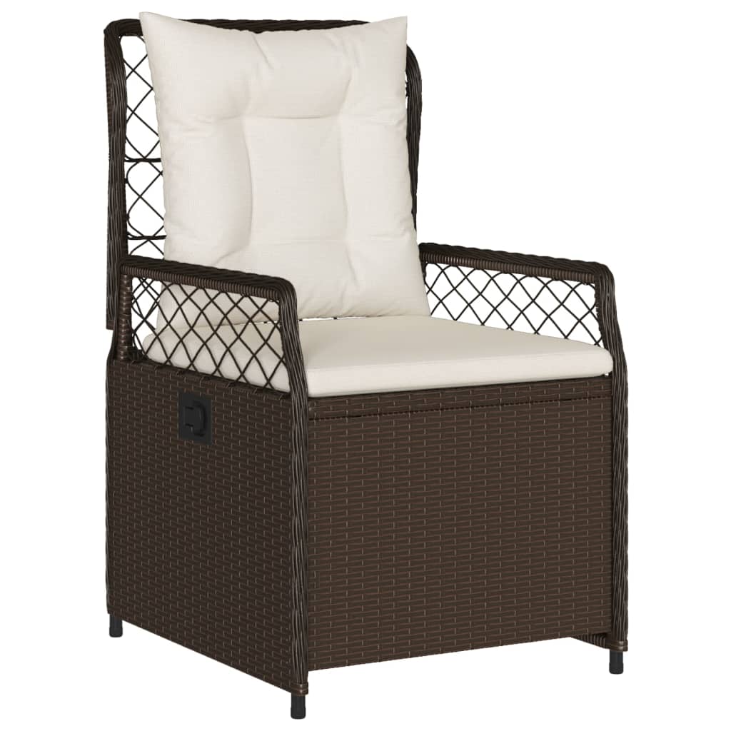 Sedie da Giardino Reclinabili 2 pz Marrone in Polyrattan 368662