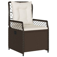 Sedie da Giardino Reclinabili 2 pz Marrone in Polyrattan 368662