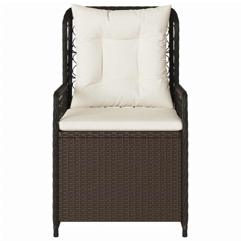 Sedie da Giardino Reclinabili 2 pz Marrone in Polyrattan 368662