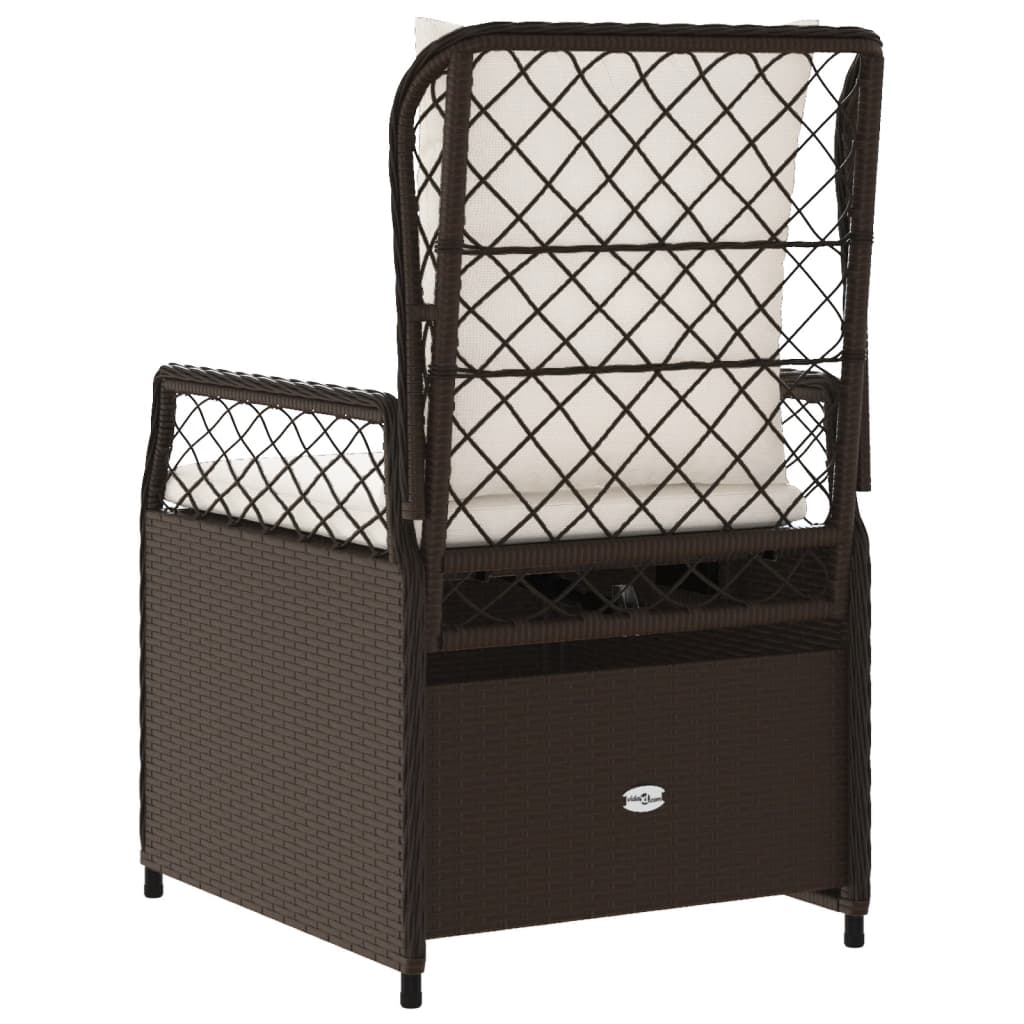 Sedie da Giardino Reclinabili 2 pz Marrone in Polyrattan 368662