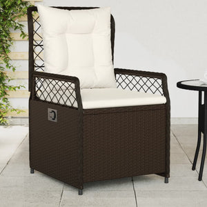 Sedie da Giardino Reclinabili 2 pz Marrone in Polyrattan 368662