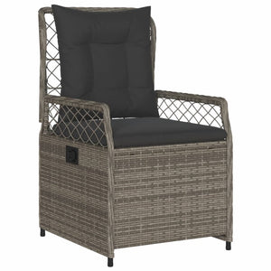 Sedie da Giardino Reclinabili 2 pz Grigio Polyrattan 368663